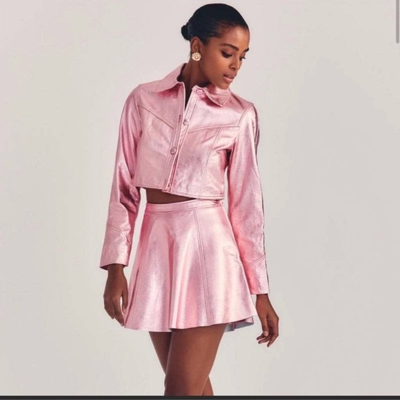 LoveShackFancy Dornie Leather Skirt - Picture 1 of 5